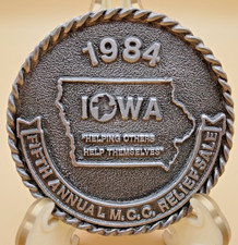 Vtg Belt Buckle Iowa MCC Relief Sale 5th Annual 121/200 Limited Ed 1984