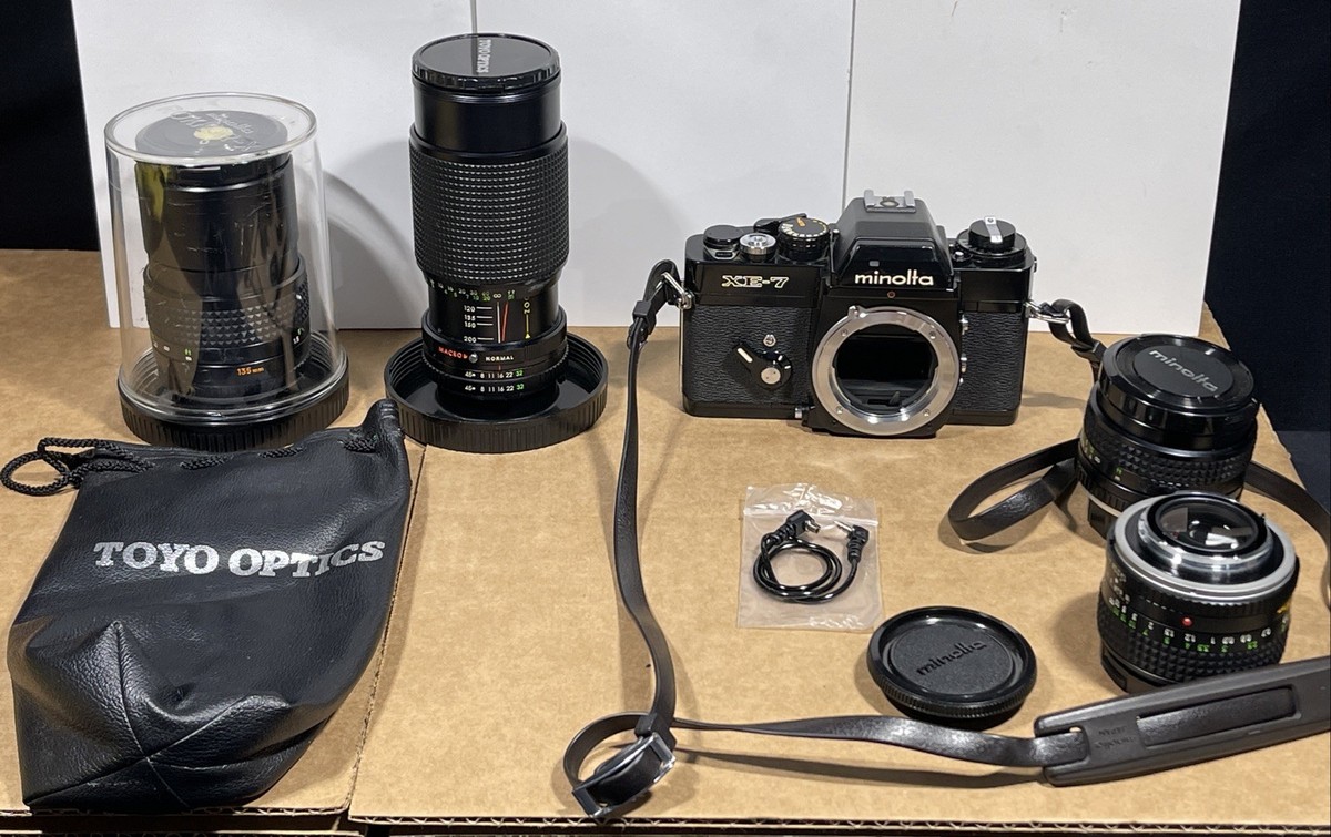 Vintage Minolta XE-7 35mm Film SLR Camera Lens Set | eBay