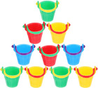 10Pcs Miniature Beach Buckets Decor: 2.5Cm/1Inches Mini Plastic Beach Pail Sandb