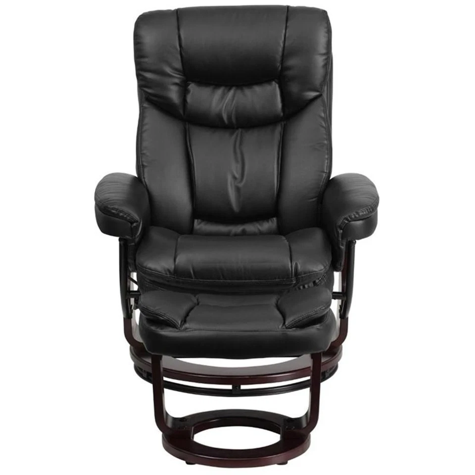 Reclinable de cuero Flash Furniture en negro Foto 4 de 4