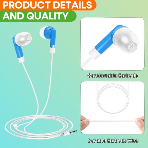30 Packs Kids Earbud Headphones Bulk, Wired Earphones with 3.5 mm Jack Multi ... - Picture 3 of 7