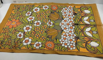 #ad Vintage 1970s Jonelle Pure Linen Tea Towel Kew Gardens Retro Floral AU $33.99