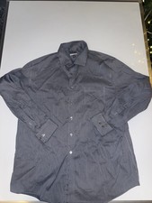 Van Heusen Flex Shirt Mens 17-17 1/2 Gray Blue Ultra Wrinkle Free XL Long Sleeve