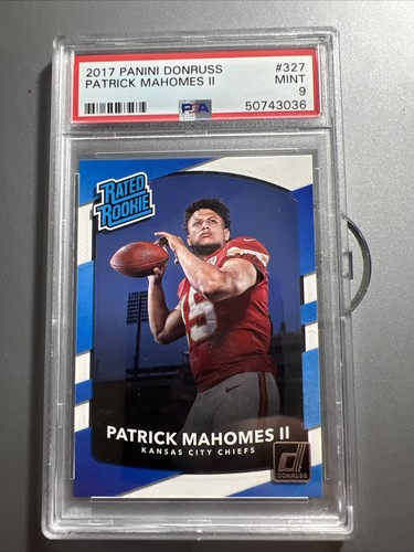 2017 Panini Donruss Rated Rookie Patrick Mahomes II #327 (RC) PSA 9