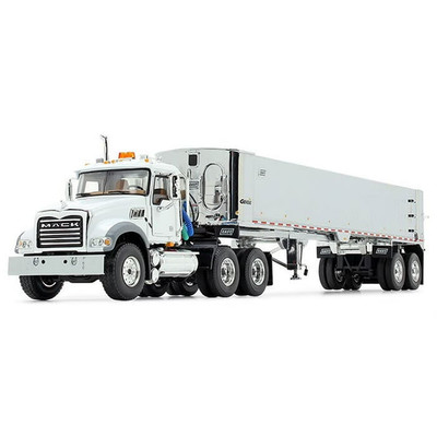 First Gear 50-3457 Mack Granite MP w/East Genesis End Dump Trailer White 1/50 MB