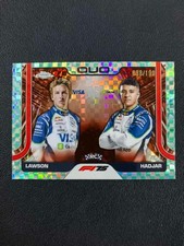 2025 Topps Chrome F1 Liam Lawson RC Isack Hadjar RC Aqua Checker Flag 38/199 CRK