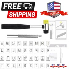 38 PCS , Leather Stamping Kit with 36pcs Letters and Numbers, Rubber Hammer f...
