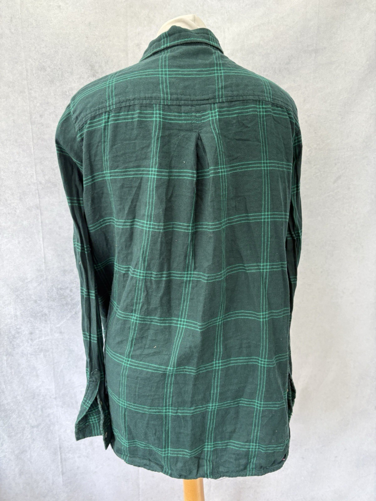 H&M Green Check Shirt Size 10 Long Sleeve Cotton Button Up Womens thumbnail 5