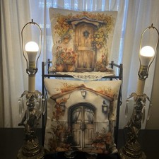 Pillow Covers 18 X 18 Inch Barn Doors Pumpkin Fall Home Decor Polyester Pair