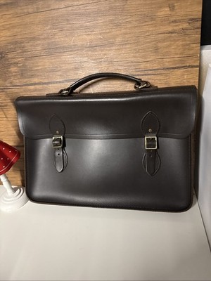 Cambridge Umhängetasche The Briefcase Vintage Braun Leder Laptoptasche