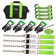 8 Point Roll Back Vehicle Tie Down Straps Kit, 2" x 16', Heavy Duty Car
