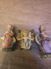 VINTAGE Italian Christmas Nativity 11 Piece Set - Marked Italy 
