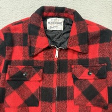 Vintage 60s Weather guard By Shane Buffalo Check Plaid Wool Jacket Red Black Med