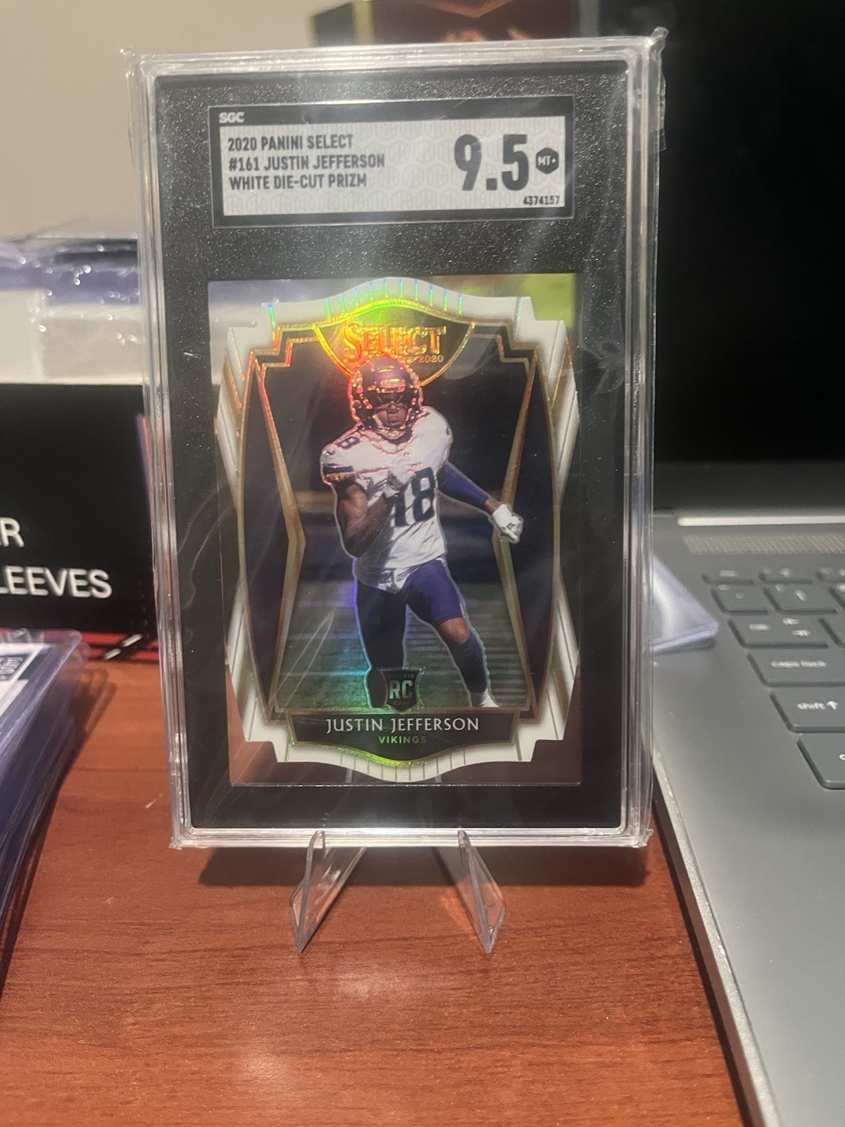 2020 Panini Select - Premier Level Justin Jefferson #161 White Prizm Die-Cut