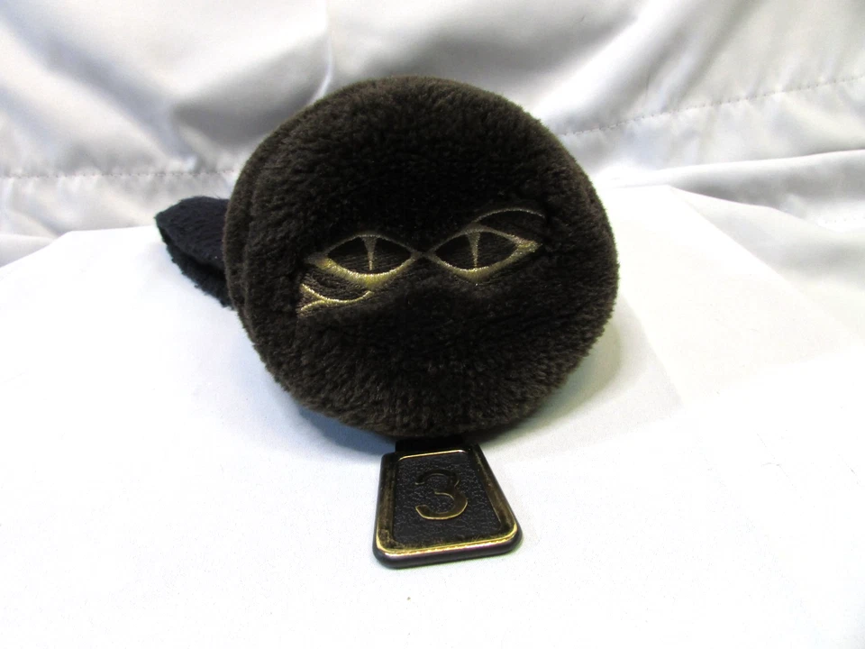 Cubierta de cabeza de golf vintage ojos de serpiente felpa 3 madera negra dorada buen estado Foto 4 de 4