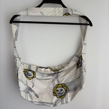 Mina Perhonen Lion Look Shoulder Bag Cotton Linen Rare Authentic 24cm x 50cm