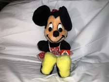 Vintage Walt Disney's Minnie Mouse Plush 16" Red White Polka Dot Dress USA