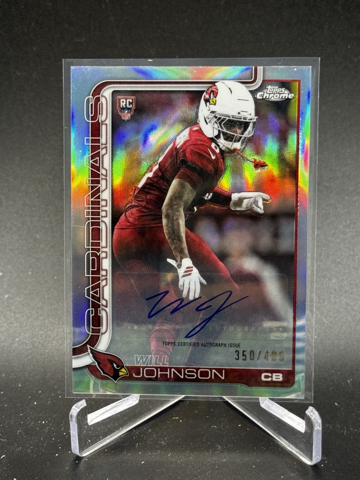 2025 Topps Chrome Will Johnson Auto RC Refractor /499 RA-WJ Arizona Cardinal