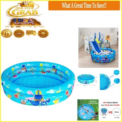 3 Rings Kiddie Pool 48x12 Inflatable Baby Baby Pool Toddler Blue