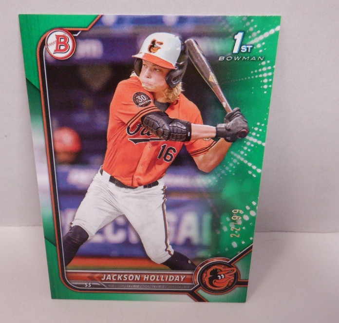 2022 BOWMAN DRAFT JACKSON HOLLIDAY 1ST BOWMAN RC /99 Green Rookie