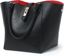 sqlp Large Work Tote Bag for Women Leather Designer Handbags Big Travel Black 