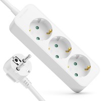 Steckdosenleiste 3-Fach Mehrfachsteckdose 1,4M Kabel Steckerleiste Strom 3680W