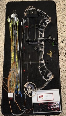 PSE Decree EC2 Right Hand 70LB Kryptec Sky Bronze Cams Limb Pockets WITH EXTRAS+