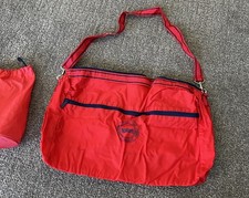 Vintage Totes Red Nylon Foldable Travel Duffel Bag 80-90s - Broken Zipper
