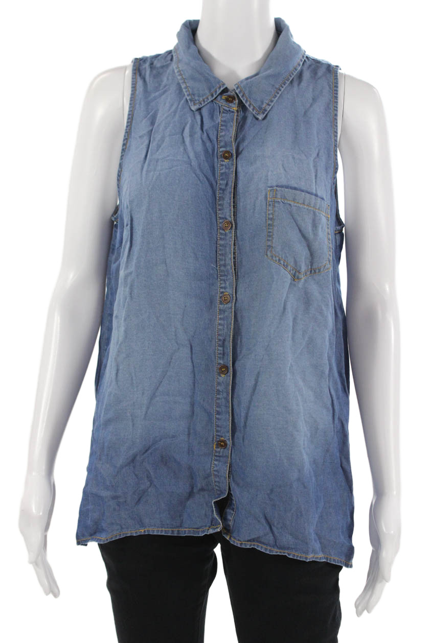 Splendid Women Basic Silk Button-Up Collared Slee… - image 1