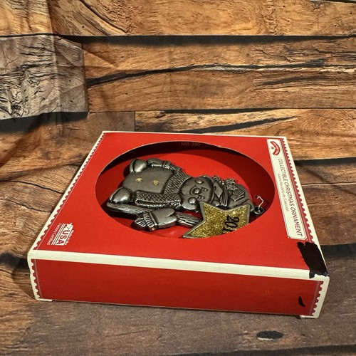 Pupazzo di neve in peltro 2016 Holiday Time decorazione natalizia con stella glitter made in USA - Foto 7 di 7