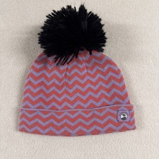 Kids Size Beanie Pebble Beach Official Youth Size Chevron Stripes Pink Golf