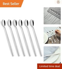 18/10 Stainless Steel Extra-Long Spoons - Set of 6 for Versatile Use