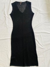 Black Sleeveless Crochet Knit Fitted Dress Dolce & Gabana 30 | 44 Sheath
