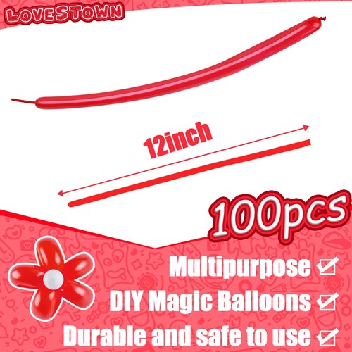 100PCS 260q Long Balloons, Red Twisting Animal Balloons Thickening Latex Mode... - Picture 2 of 6