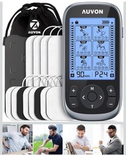AUVON 3-In-1 TENS Unit Muscle Stimulator, EMS Massage Machine with 40 Intensitie