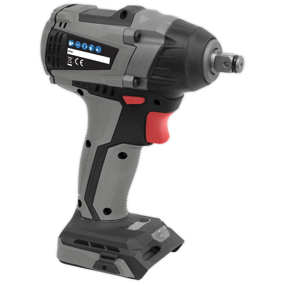 Sealey Brushless Impact Wrench 20V 1/2""Sq Drive 300Nm - Body Only