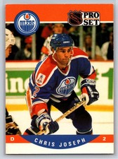 1990-91 NHL Pro Set Chris Joseph Rookie Edmonton Oilers RC #443