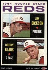 1964 Topps #524 Jim Dickson / Bobby Klaus Reds RCs RC 4 - VG/EX