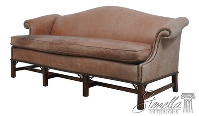 L72258: HICKORY CHAIR CO Camelback Leather Sofa