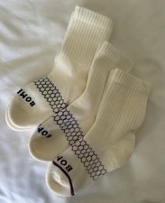 Bombas Juniors White Honeycomb Lot Of 3 Pairs Socks Size J 8T-11T Kids NWOT