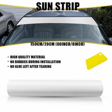 Sun Visor Windshield Strip Banner Vinyl Lasting Long Premium Matte White Decal X
