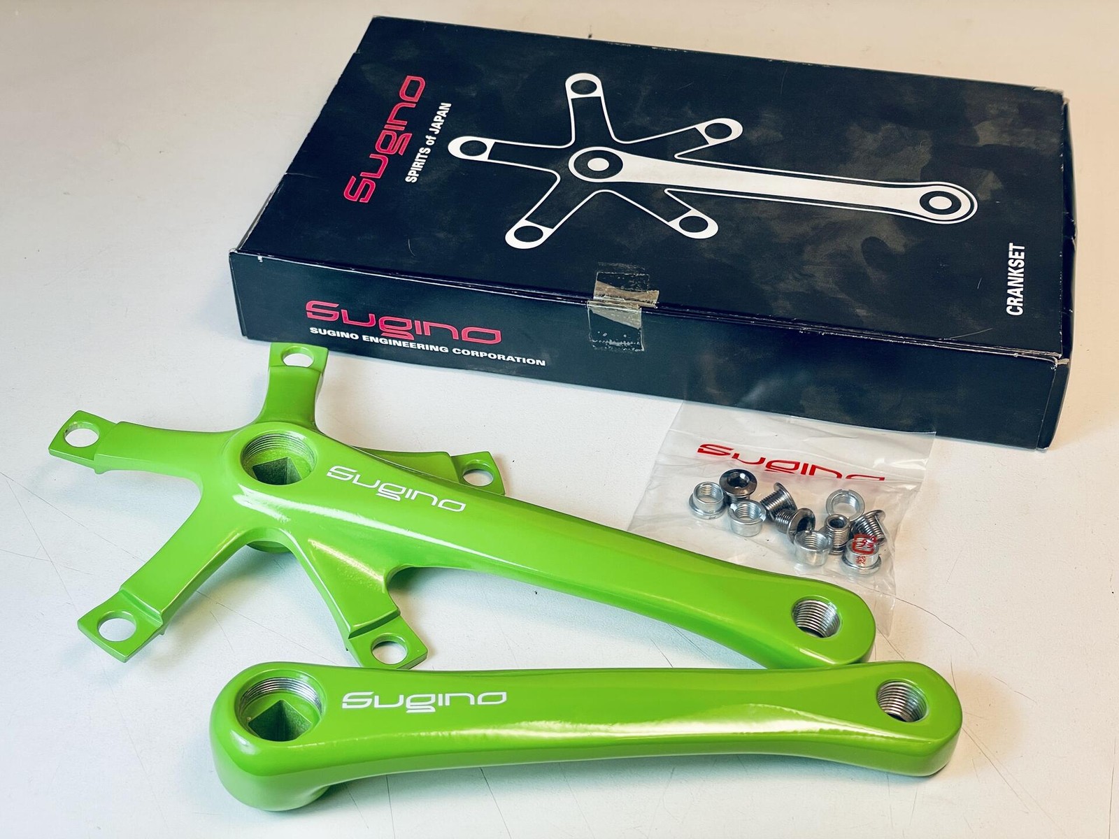 NOS Sugino RD2 Messenger Track Crankset 165mm - Neon Green P