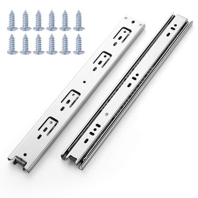 Full Extension Drawer Slides 5 Pairs 12-Inch Ball Bearing Side Mount Metal