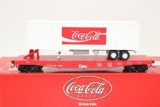 Coche plano Athearn escala HO CCCX Coca-Cola 50' con remolque de Coca-Cola 40' nuevo en stock 8301