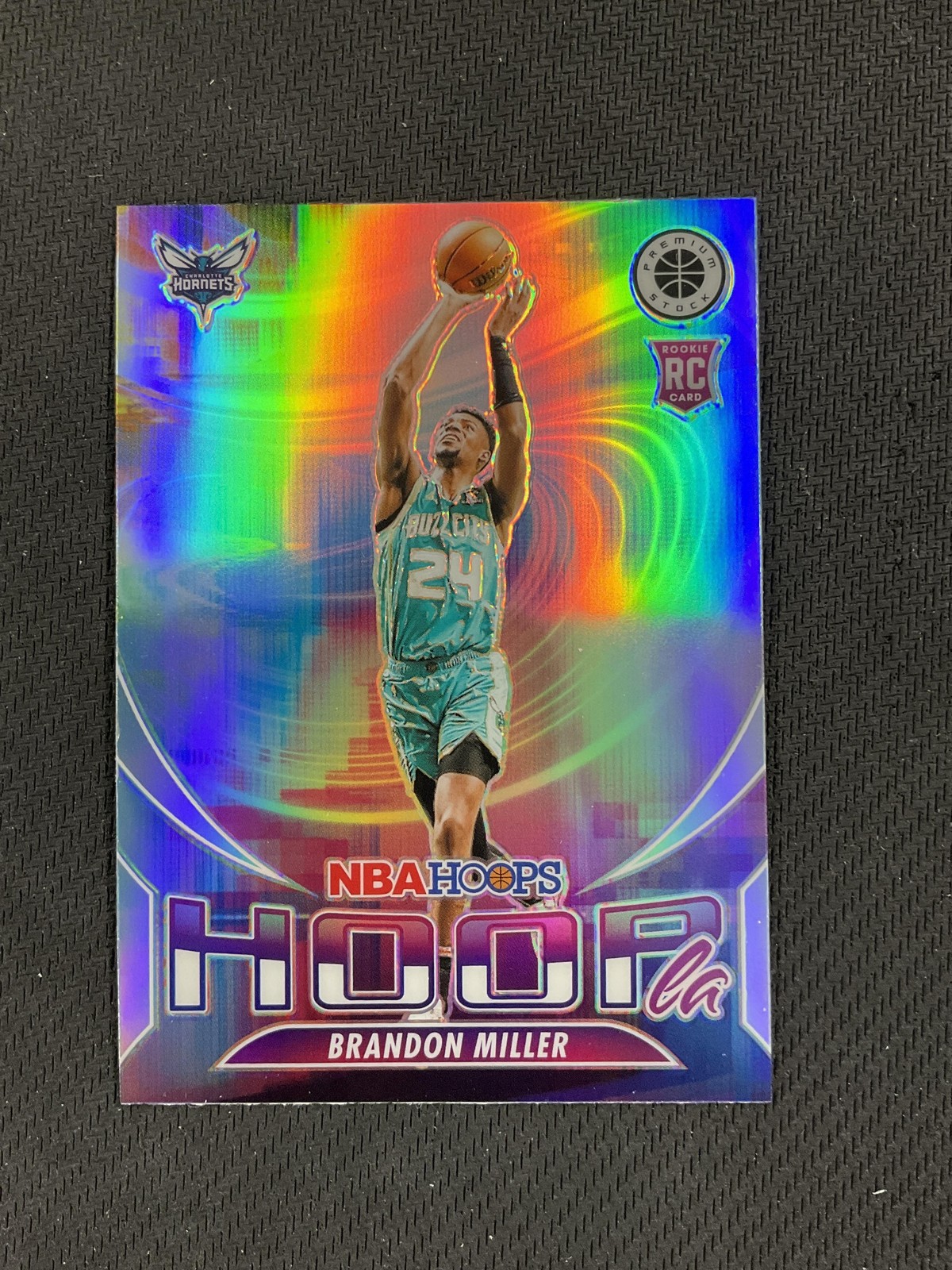 2023-24 Hoops Premium Stock #3 Brandon Miller Hoopla Silver Prizm Hornets