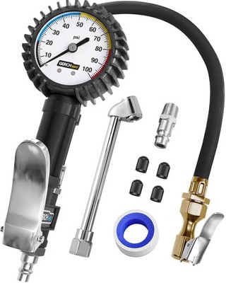Tire Inflator with Pressure Gauge and Longer Hose - Most Accurate, Heavy... 