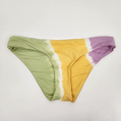 L*Space Sandy Bikini Bottom in Tie Dye Yellow Green Purple Size Large