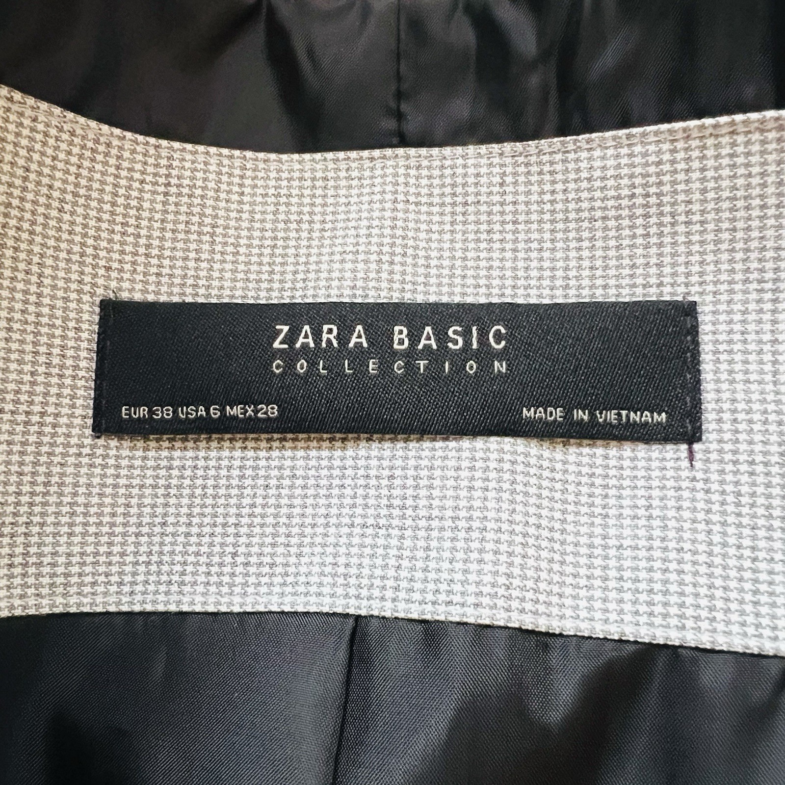 ZARA Blazer Jacket Basic Collection Womens Hounds… - image 7