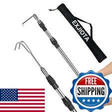 EXJIOTA Truck Cargo Grabber 6FT Telescoping Pole Two Hooks Pickup Truck Bed
