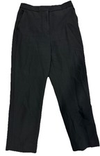 Women's Straight-Leg Dress Pants Black Solid Flat Front Regular